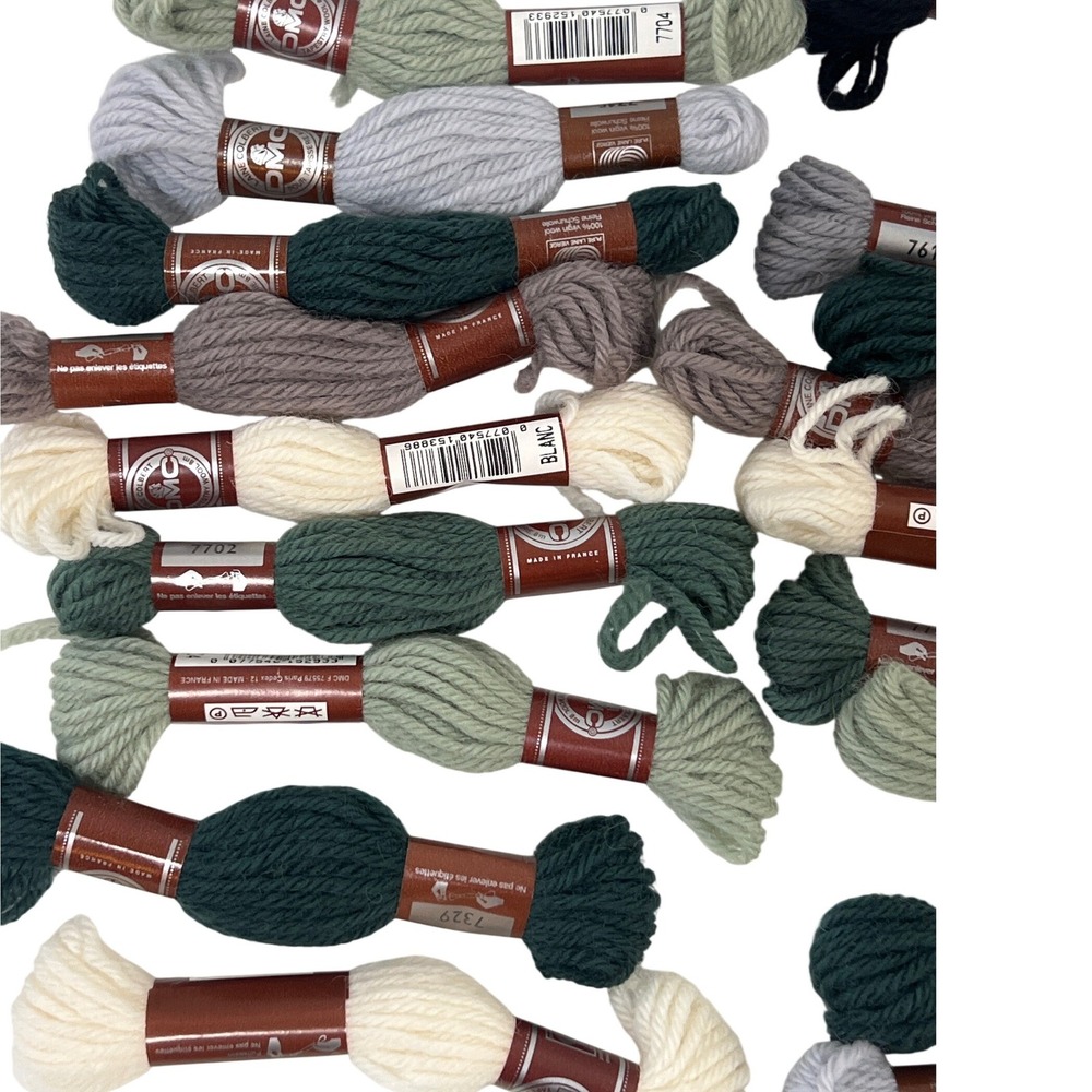 18 Laine Colbert DMC Needlepoint 8m 100% V Wool‎ Yarn Green Cream Gray Crafts - Picture 2 of 4